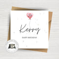 Any Age Personalised Birthday Card - Age 1 to 99 Birthday Balloon Card