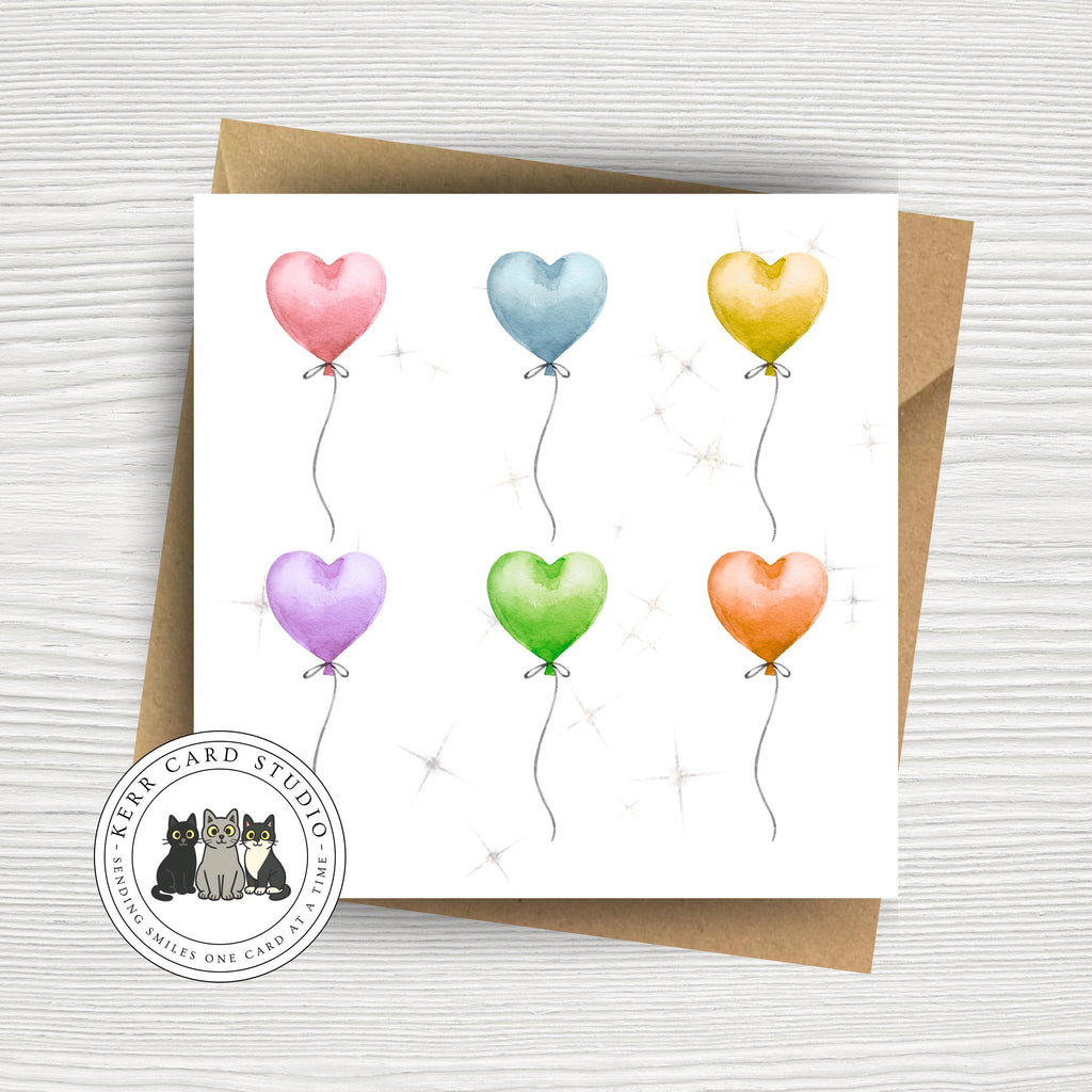 Any Age Personalised Birthday Card - Age 1 to 99 Birthday Balloon Card