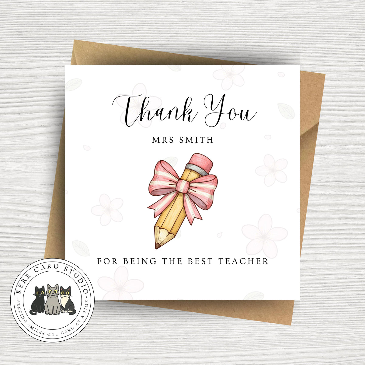 Personalised Teacher Thank You Card - Teacher Gift